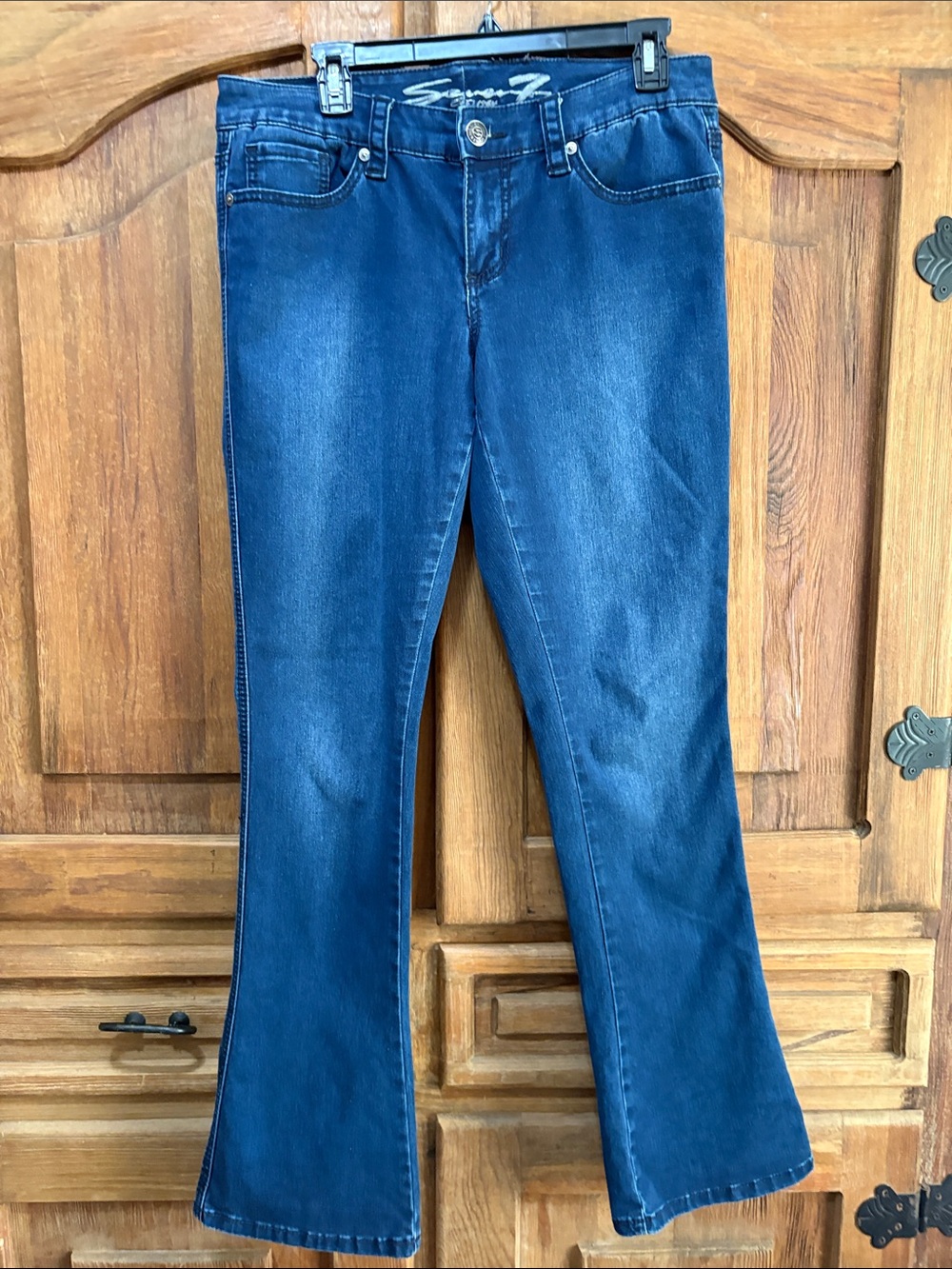 Seven7 Women's Deep Indigo Flare Jeans